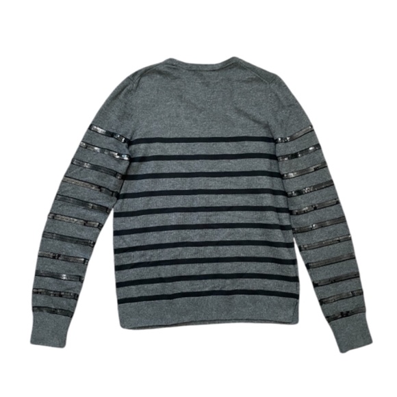 Ann Taylor Gray Striped Sweater Size Medium - Picture 3 of 8